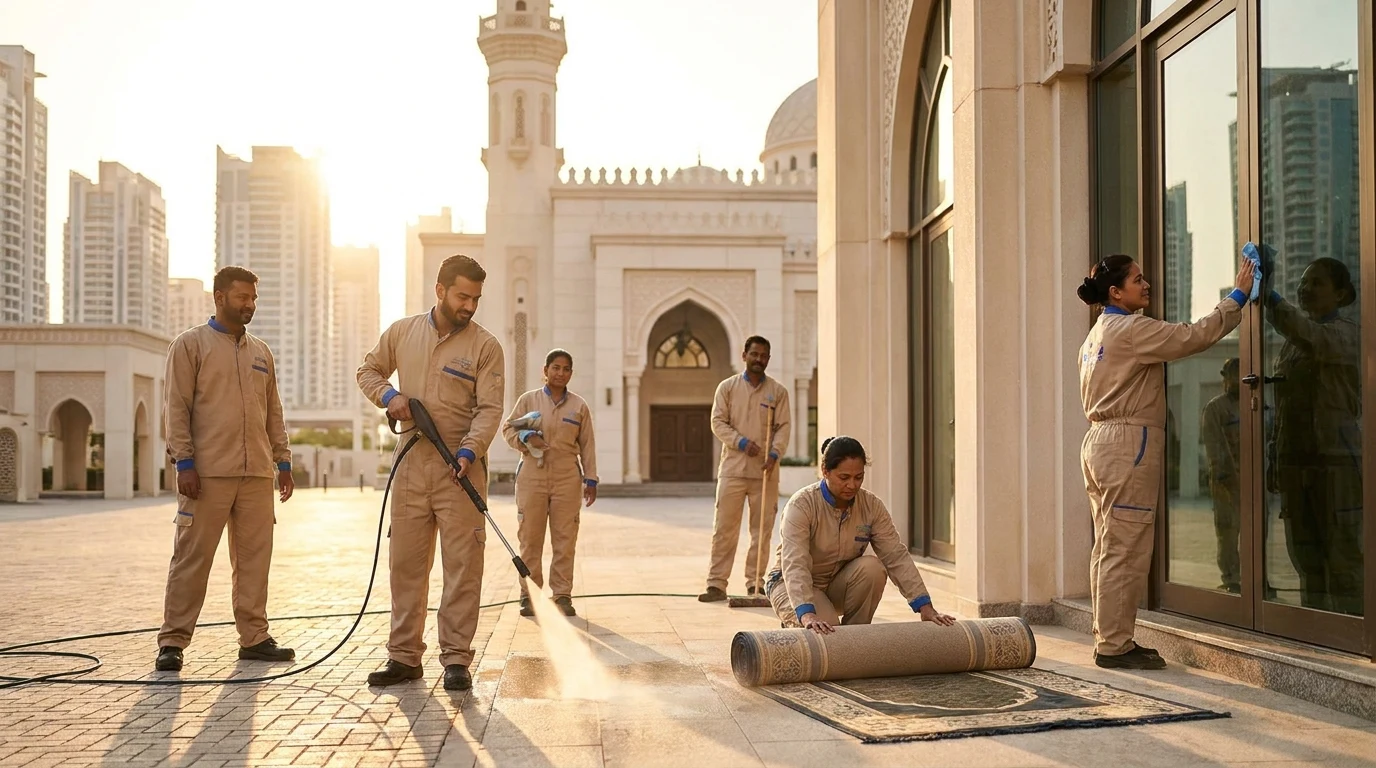 أفضل خدمة تنظيف مساجد في الإمارات — شركة السهم الذهبي